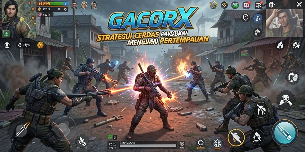 Tangkapan layar menampilkan aksi pertempuran mendebarkan di GACORX.