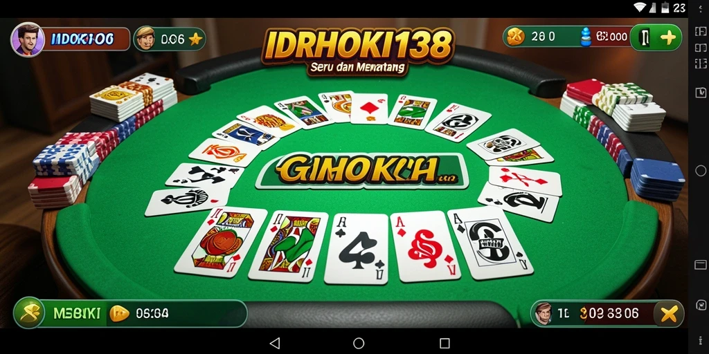 Tampilan gameplay seru IDRHOKI138 menampilkan momen menarik permainan Gaple.