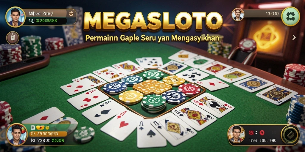 Screenshot gameplay Gaple MEGASLOTO yang menantang dan seru.