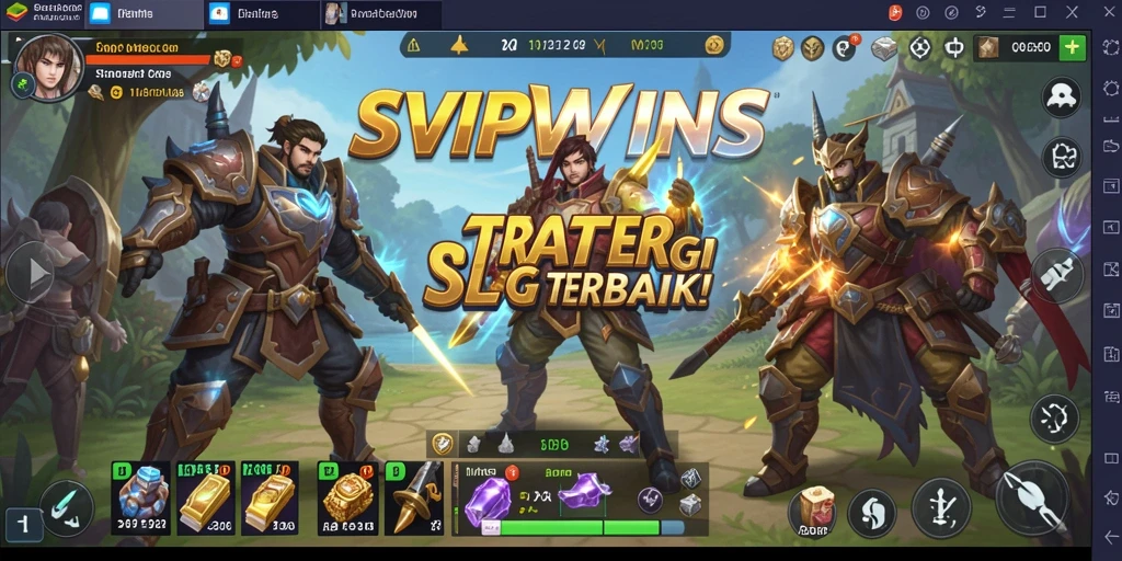 Screenshot gameplay SLG yang menunjukkan pertarungan strategis.